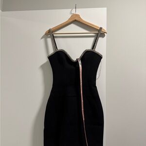 House of CB Black Dress with Embellished Straps
